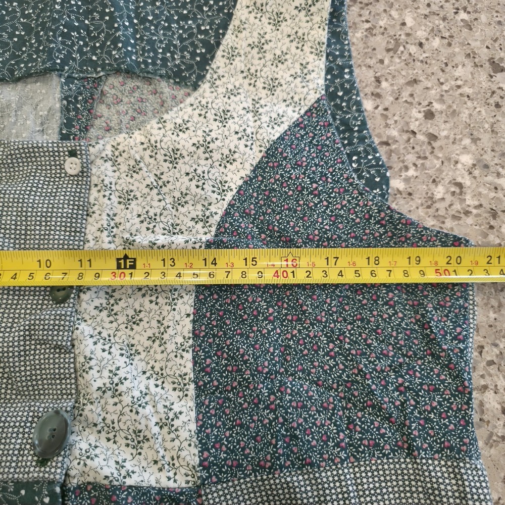 Handmade Large  Art-to-Wear Quilted Floral Patchwork Shabby Chic Dress.C61 - Picture 3 of 12